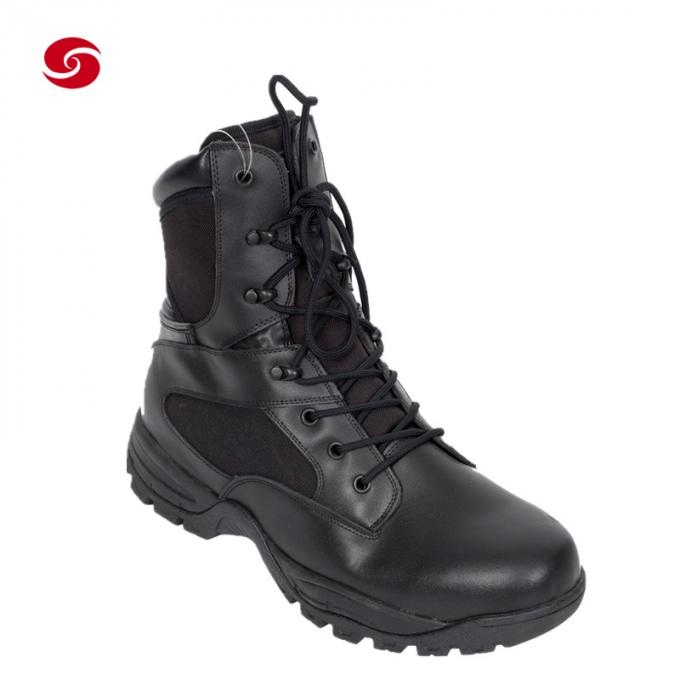 Μαύρες τακτικές μπότες δέρματος μποτών/μποτών στρατού/μποτών αγώνα/μποτών παπουτσιών ατόμων/μποτών Solider/μπότες αστυνομίας