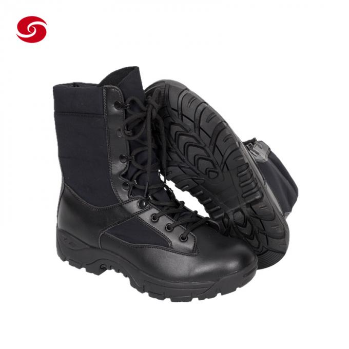 Μαύρες τακτικές μπότες δέρματος μποτών/μποτών στρατού/μποτών αγώνα/μποτών παπουτσιών ατόμων/μποτών Solider/μπότες αστυνομίας